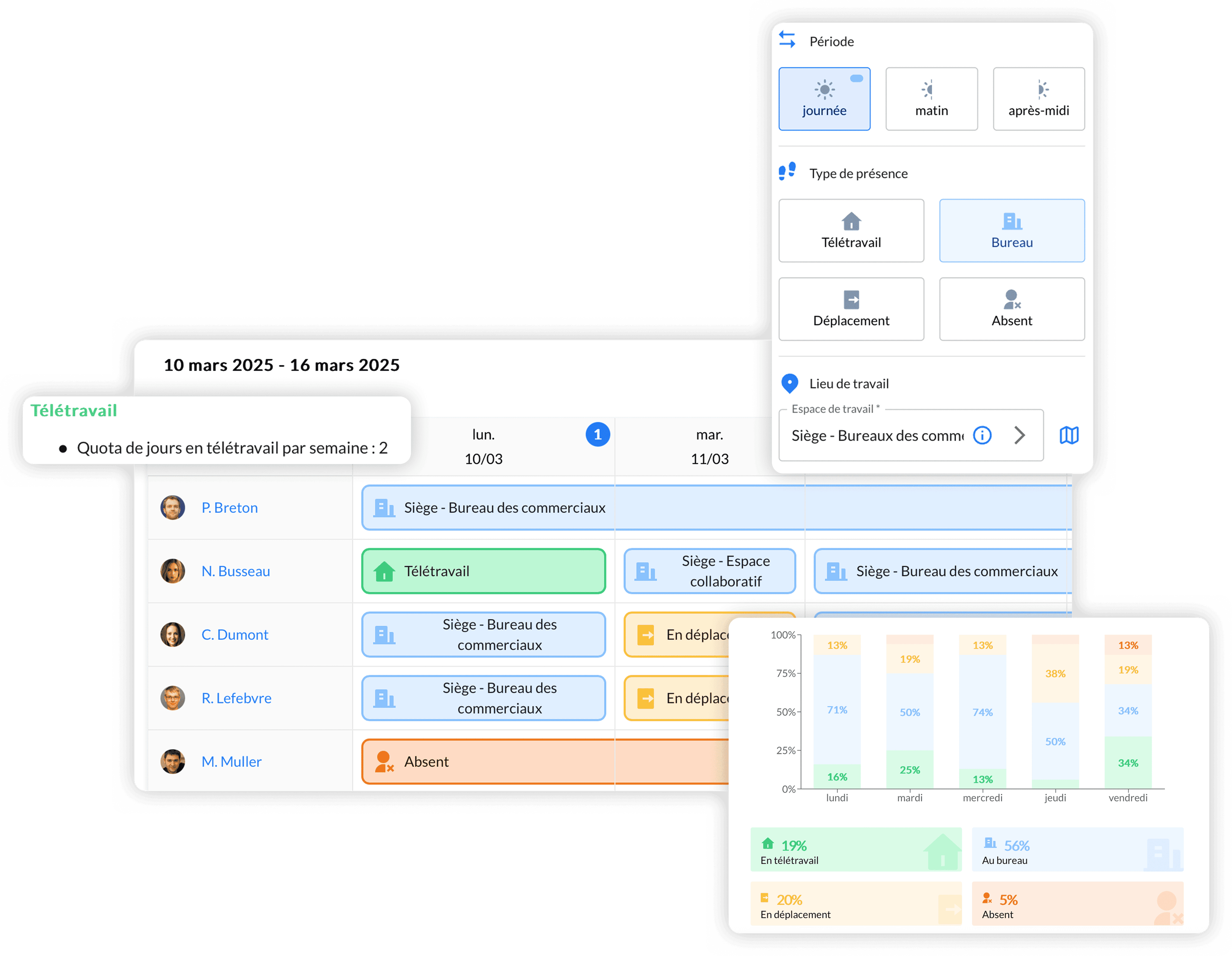 BeeMyFlex planning screenshot