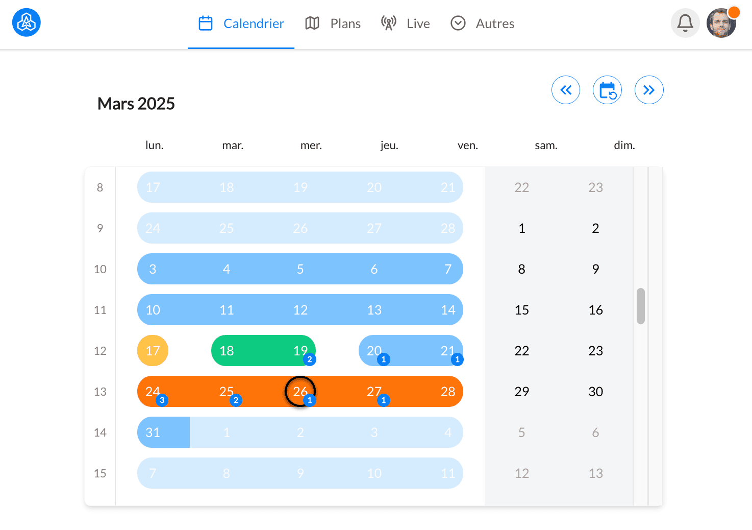BeeMyFlex calendar screenshot