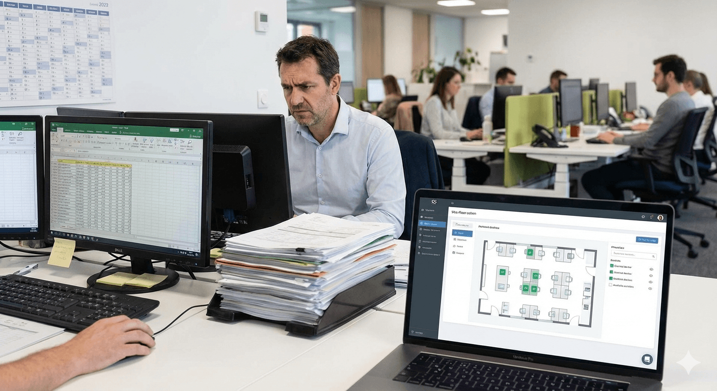Gestion du Flex Office : Pourquoi Excel vous coûte plus cher qu’un logiciel dédié en 2026 ?